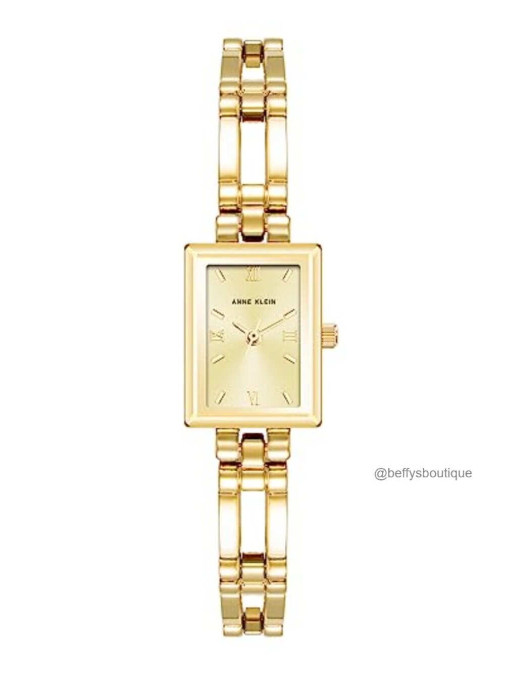 Gold Tone Open Link Bracelet Watch Adjustable w/ Extenders